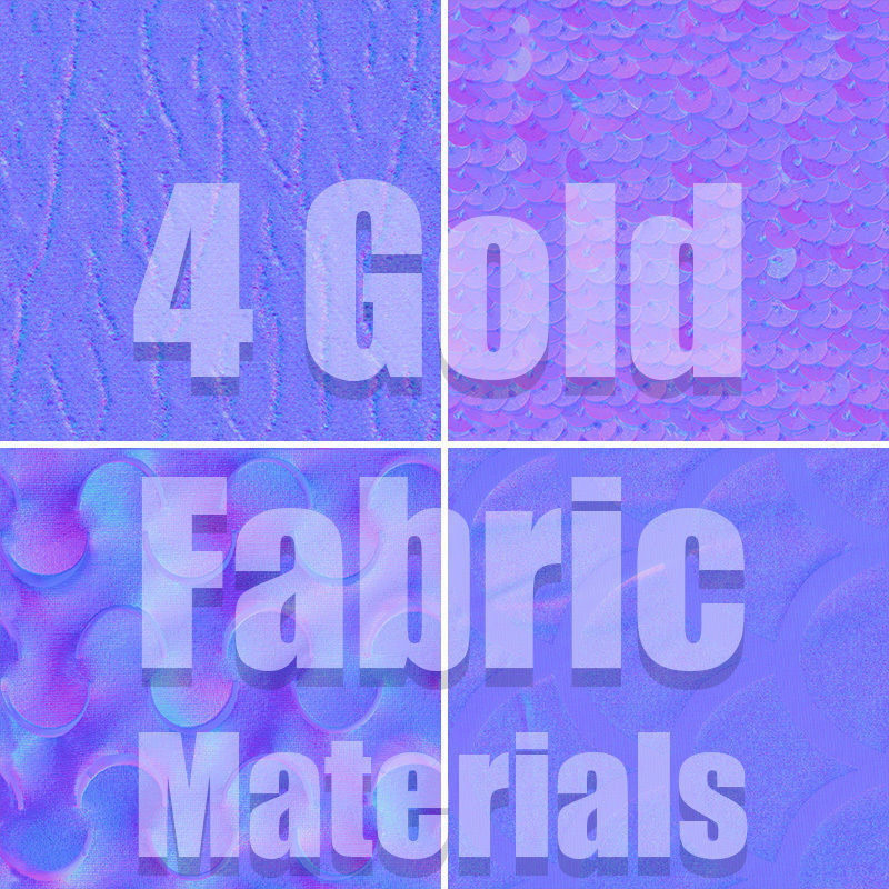 4 PBR Golden Fabric Maps Texture_6
