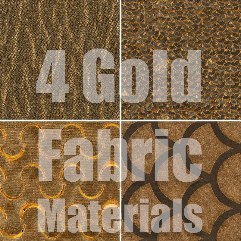 4 PBR Golden Fabric Maps Texture_5