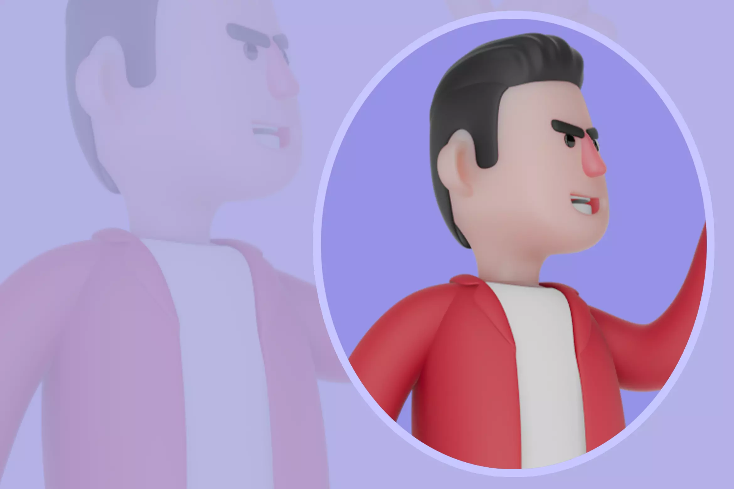 Stylized 3D Singer Angry Speech - Pointing Pose 3D model