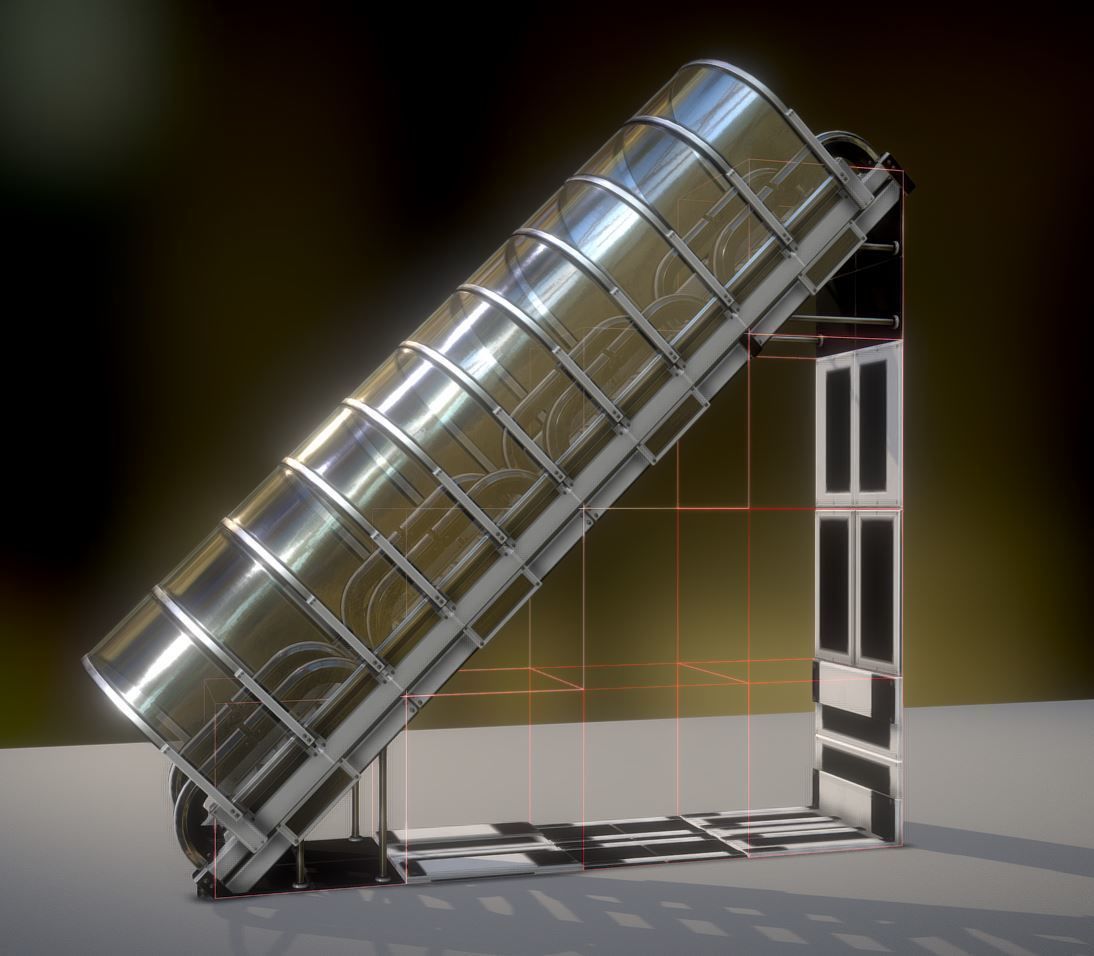 Modular Sci-Fi Stairs - Package - All Available Textures  Low-poly 3D model_16