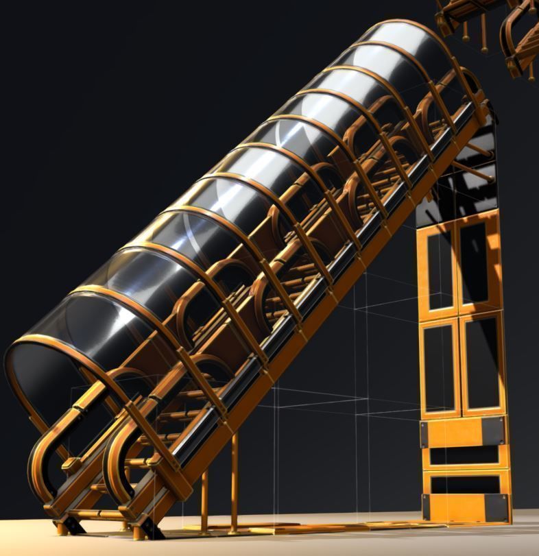 Modular Sci-Fi Stairs - Package - All Available Textures  Low-poly 3D model_115