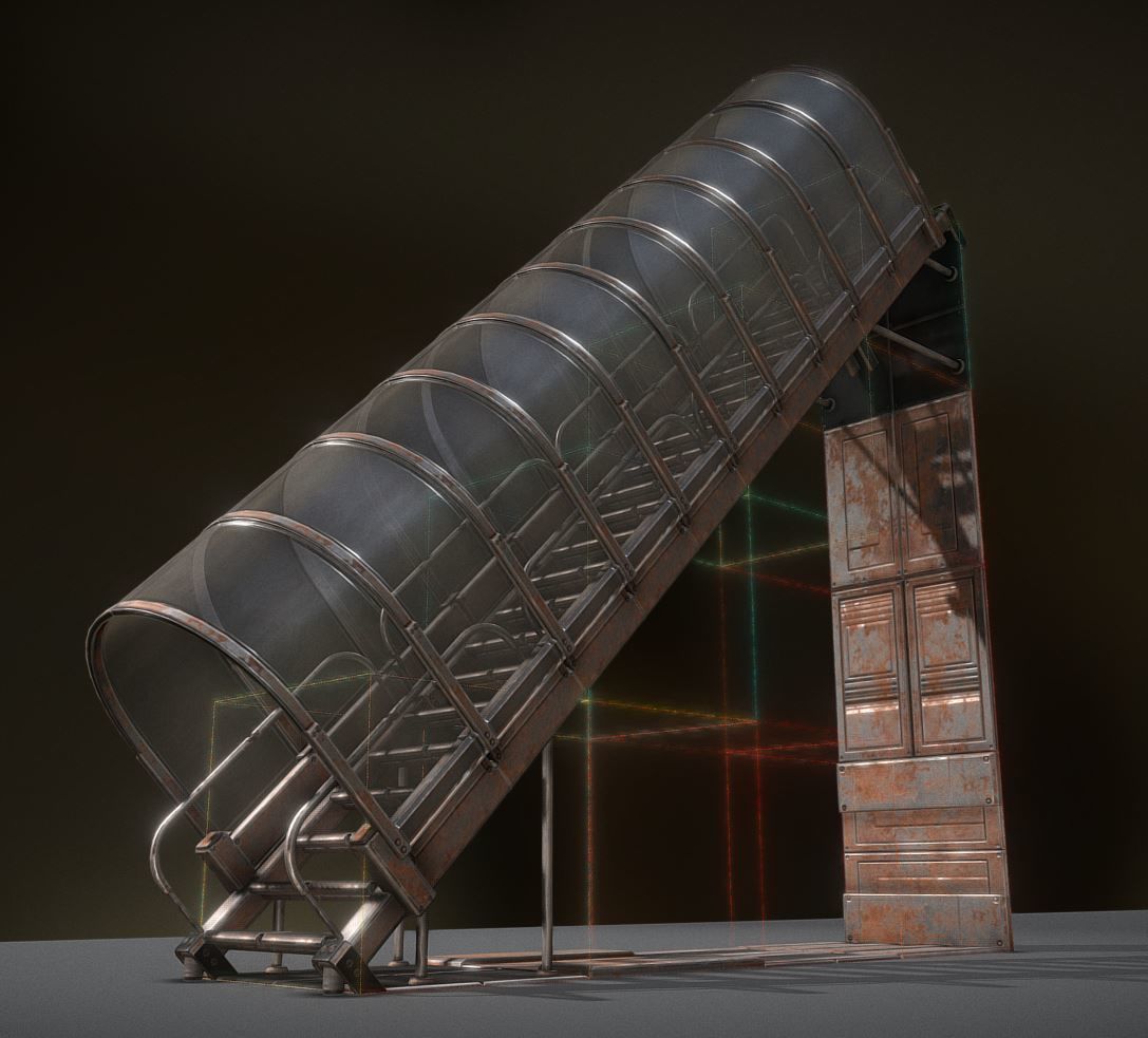 Modular Sci-Fi Stairs - Package - All Available Textures  Low-poly 3D model_124