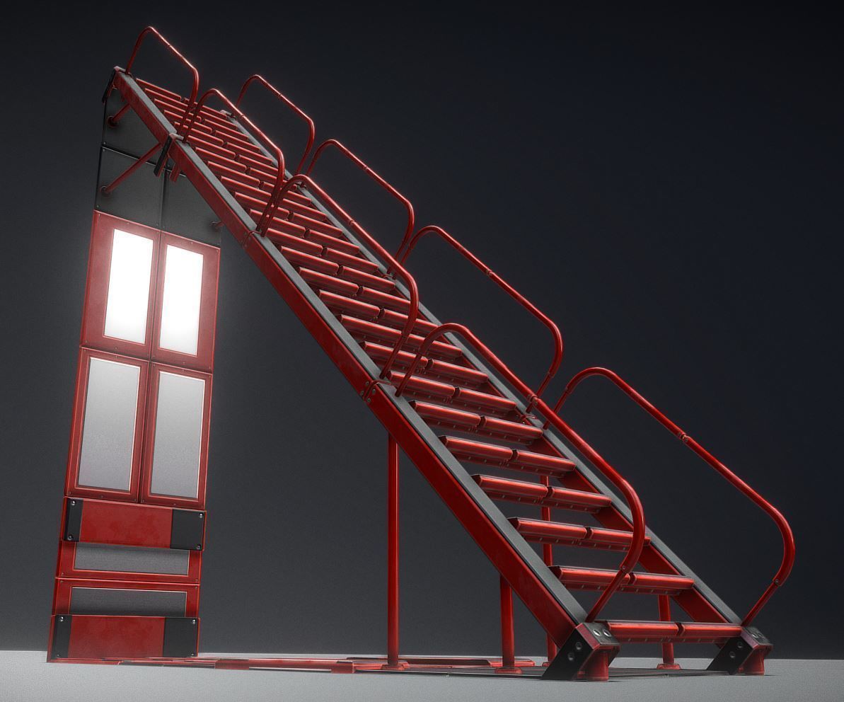 Modular Sci-Fi Stairs - Package - All Available Textures  Low-poly 3D model_88