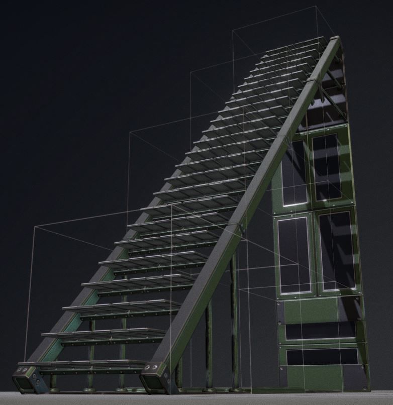 Modular Sci-Fi Stairs - Package - All Available Textures  Low-poly 3D model_110