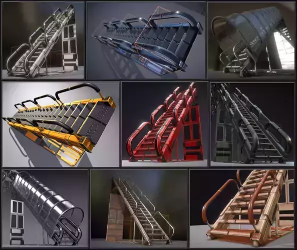 Modular Sci-Fi Stairs - Package - All Available Textures 