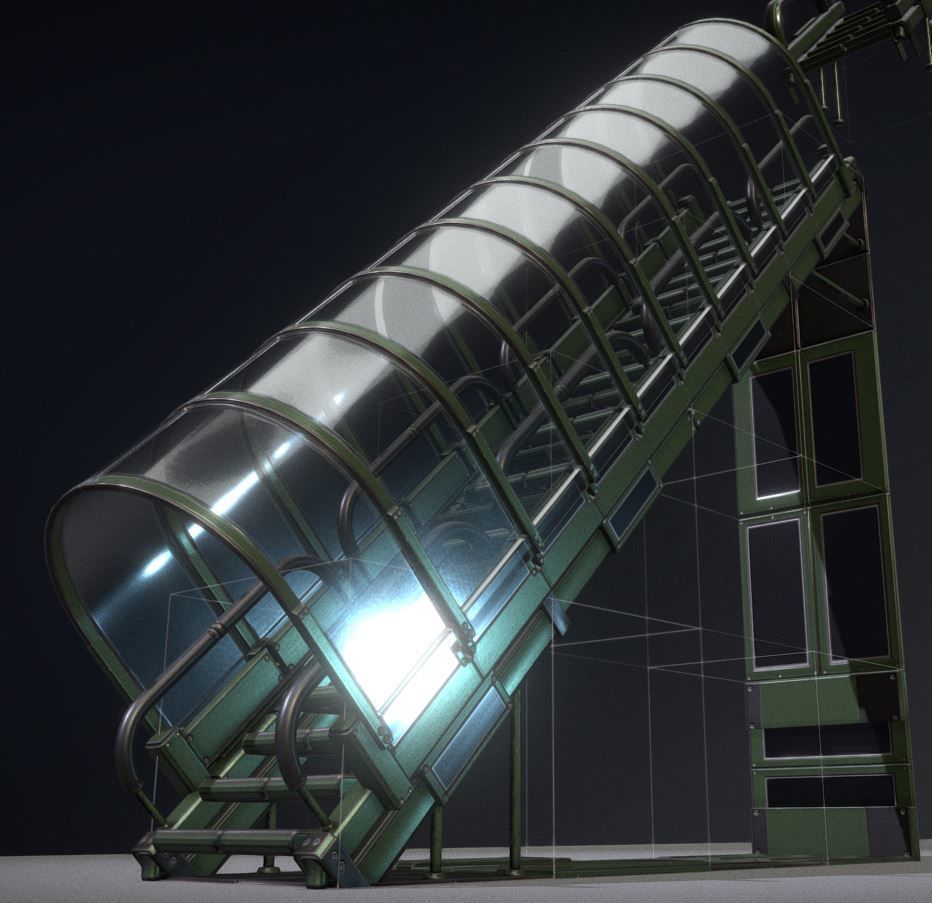 Modular Sci-Fi Stairs - Package - All Available Textures  Low-poly 3D model_198