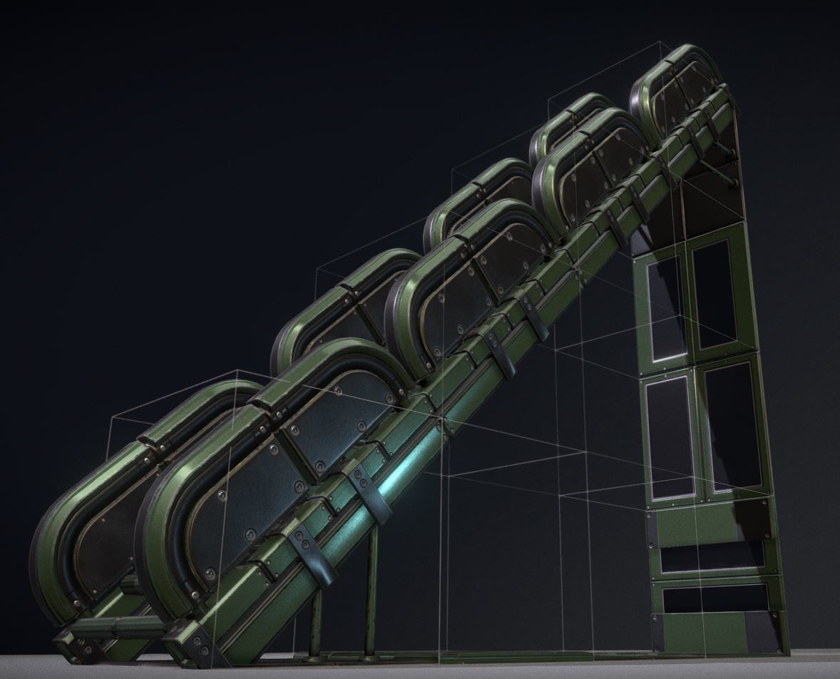 Modular Sci-Fi Stairs - Package - All Available Textures  Low-poly 3D model_227
