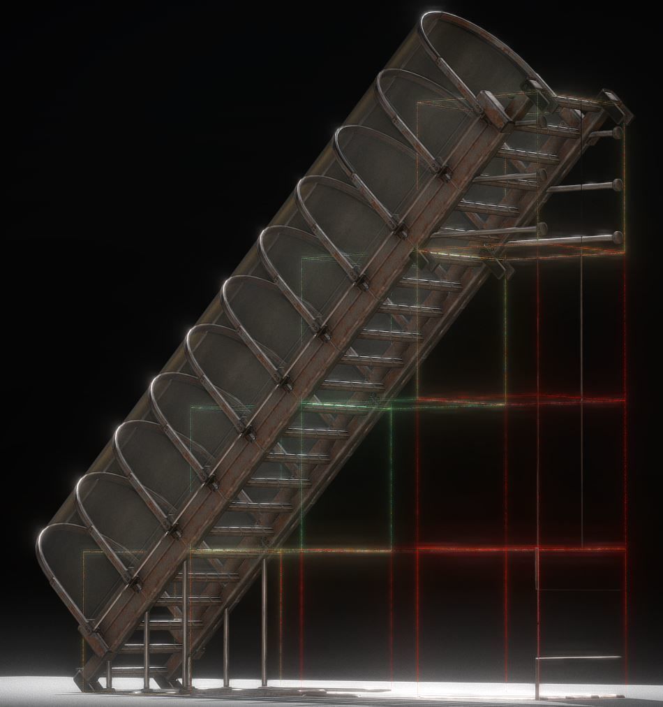 Modular Sci-Fi Stairs - Package - All Available Textures  Low-poly 3D model_174