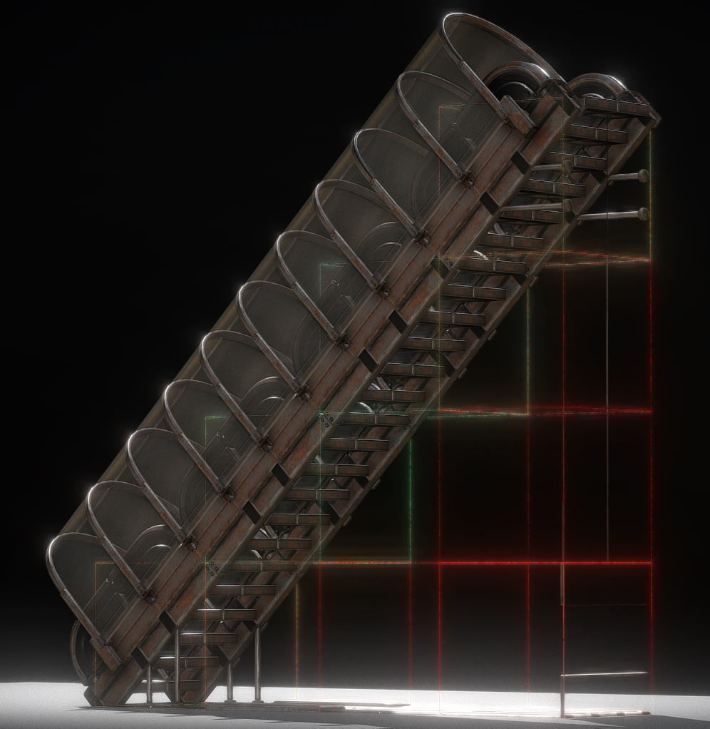 Modular Sci-Fi Stairs - Package - All Available Textures  Low-poly 3D model_211