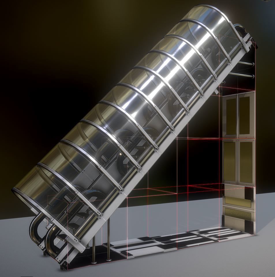 Modular Sci-Fi Stairs - Package - All Available Textures  Low-poly 3D model_33