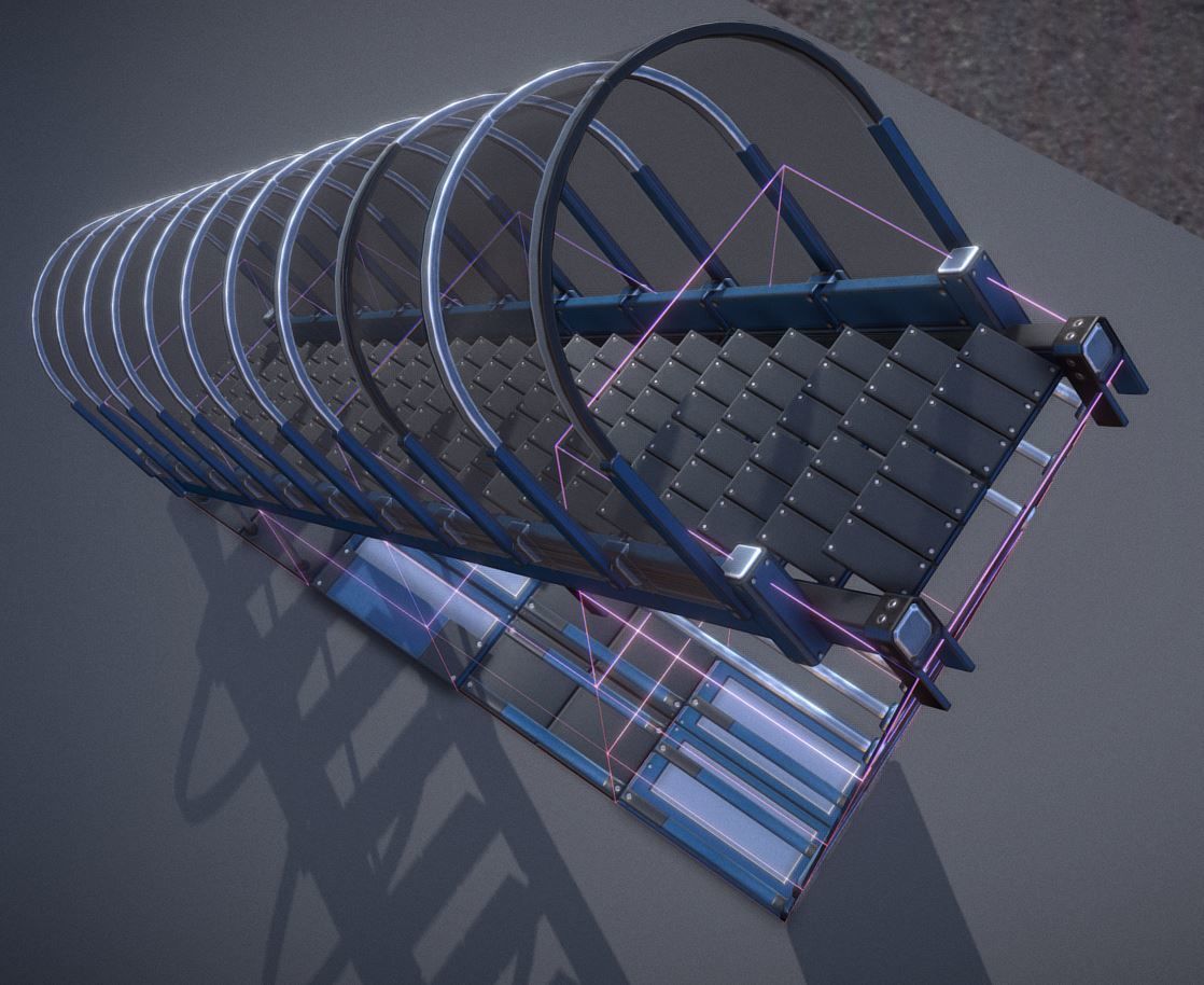 Modular Sci-Fi Stairs - Package - All Available Textures  Low-poly 3D model_137