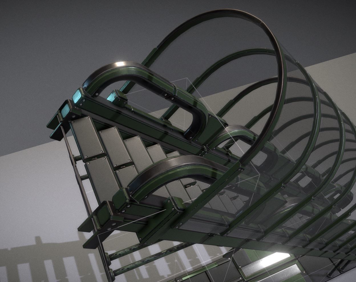 Modular Sci-Fi Stairs - Package - All Available Textures  Low-poly 3D model_122