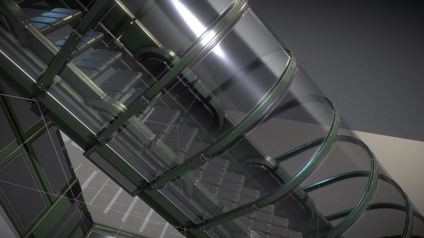 Modular Sci-Fi Stairs - Package - All Available Textures  Low-poly 3D model_201