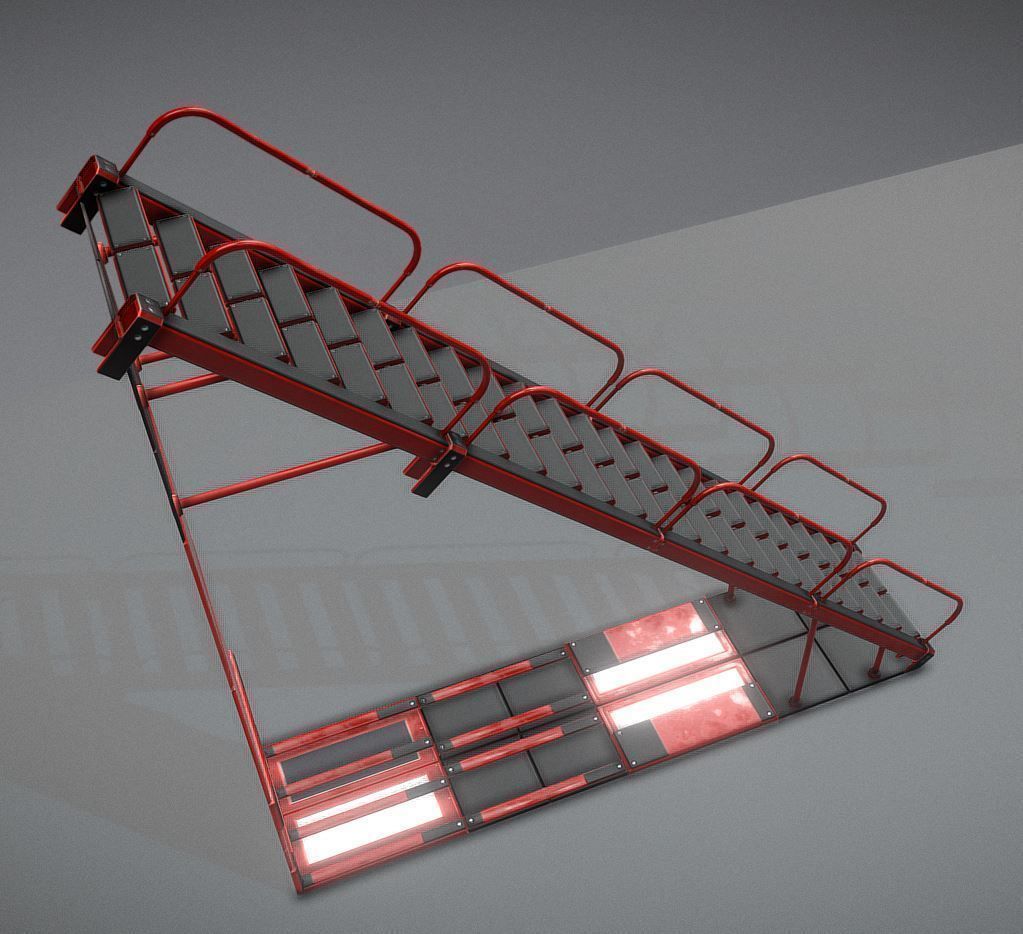 Modular Sci-Fi Stairs - Package - All Available Textures  Low-poly 3D model_89