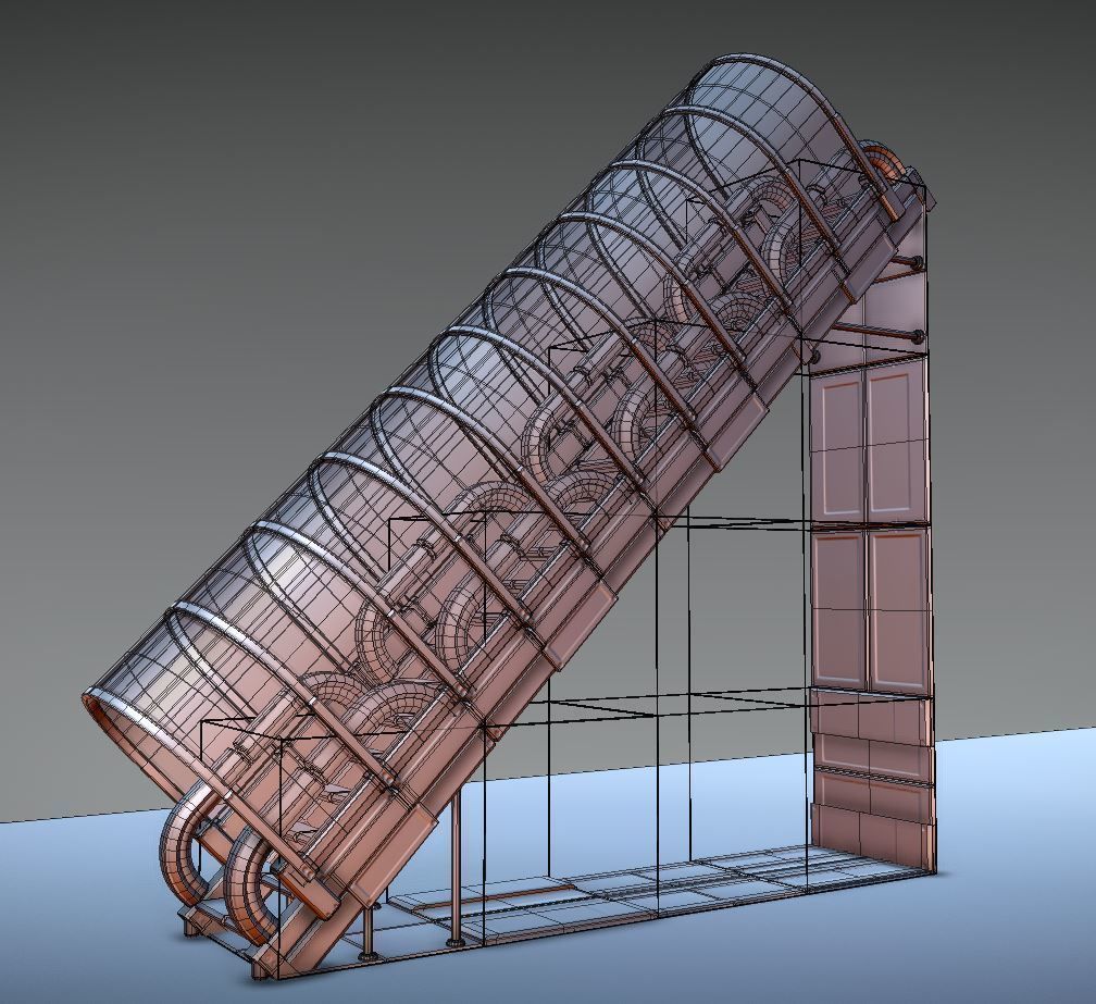 Modular Sci-Fi Stairs - Package - All Available Textures  Low-poly 3D model_18