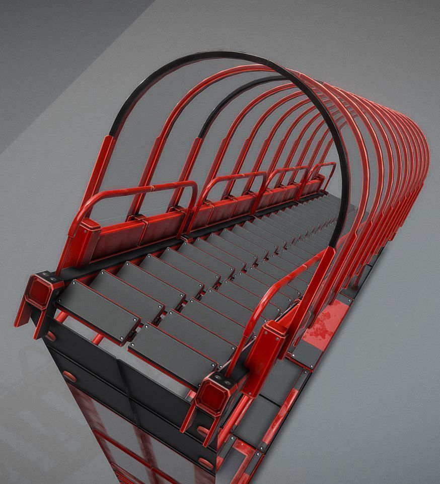 Modular Sci-Fi Stairs - Package - All Available Textures  Low-poly 3D model_177