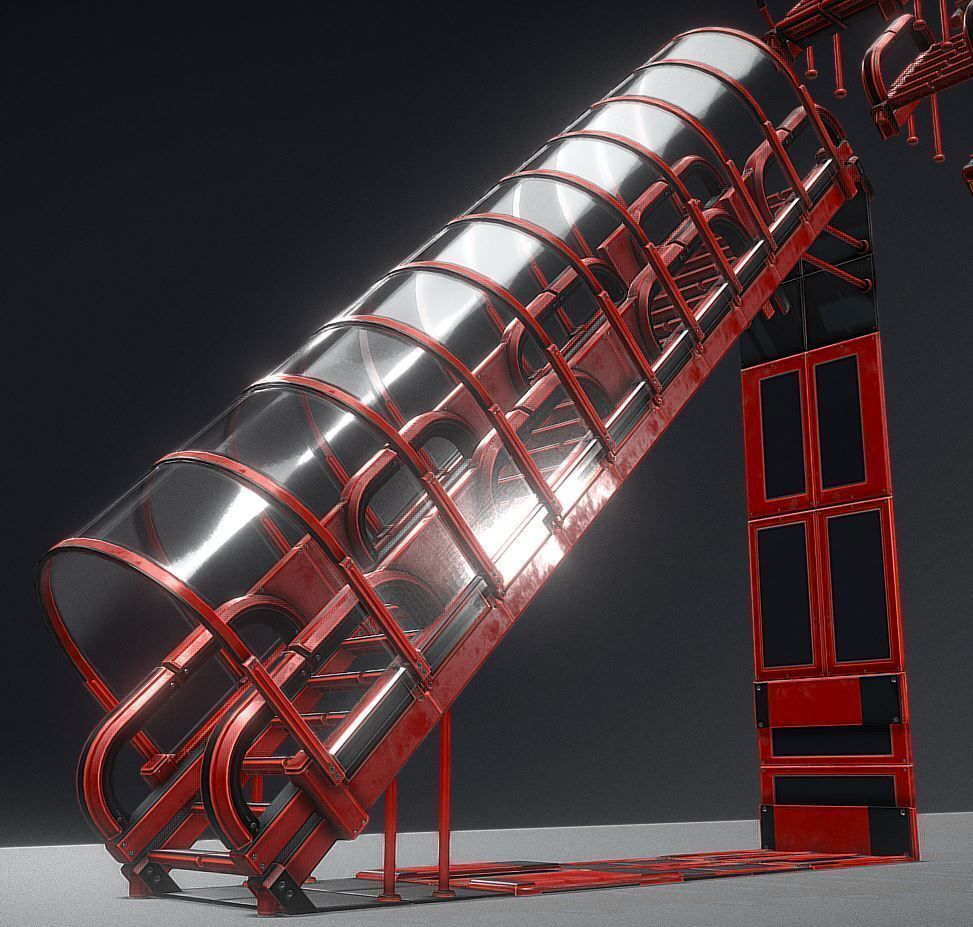 Modular Sci-Fi Stairs - Package - All Available Textures  Low-poly 3D model_74