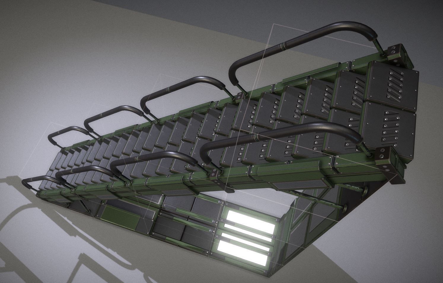 Modular Sci-Fi Stairs - Package - All Available Textures  Low-poly 3D model_206