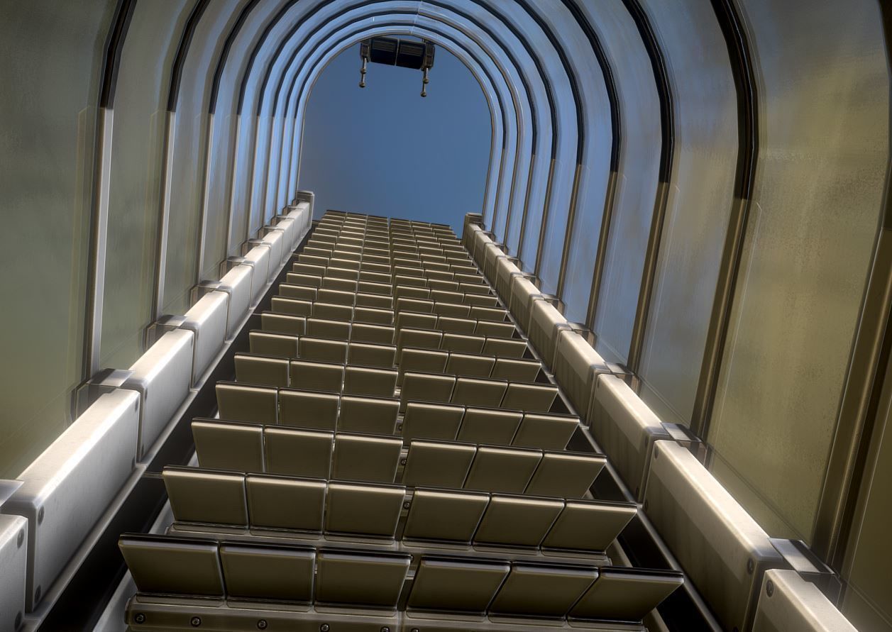 Modular Sci-Fi Stairs - Package - All Available Textures  Low-poly 3D model_44