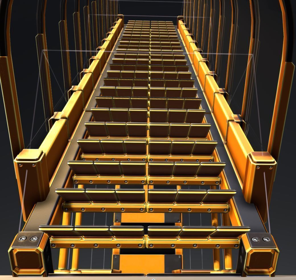 Modular Sci-Fi Stairs - Package - All Available Textures  Low-poly 3D model_167