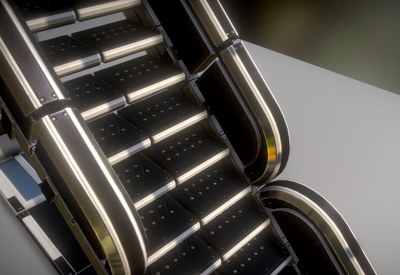 Modular Sci-Fi Stairs - Package - All Available Textures  Low-poly 3D model_40