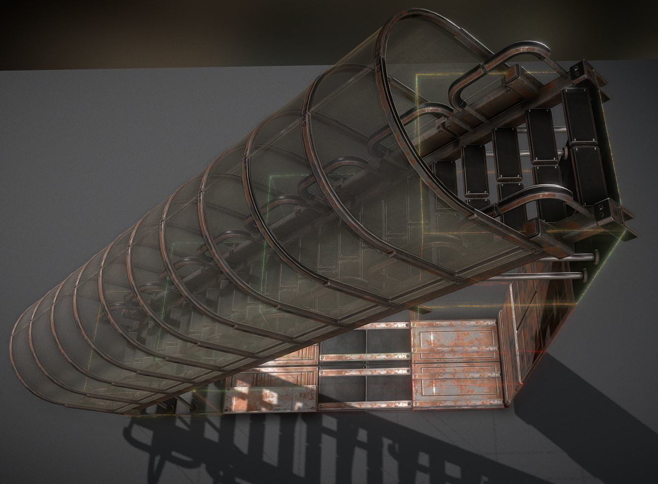 Modular Sci-Fi Stairs - Package - All Available Textures  Low-poly 3D model_130