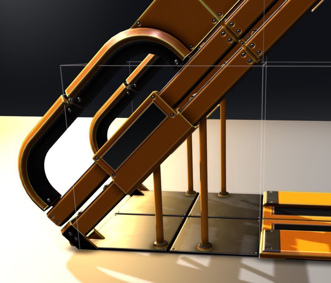 Modular Sci-Fi Stairs - Package - All Available Textures  Low-poly 3D model_175