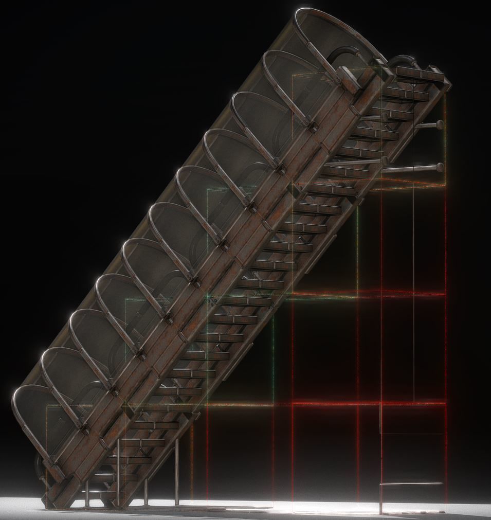 Modular Sci-Fi Stairs - Package - All Available Textures  Low-poly 3D model_210