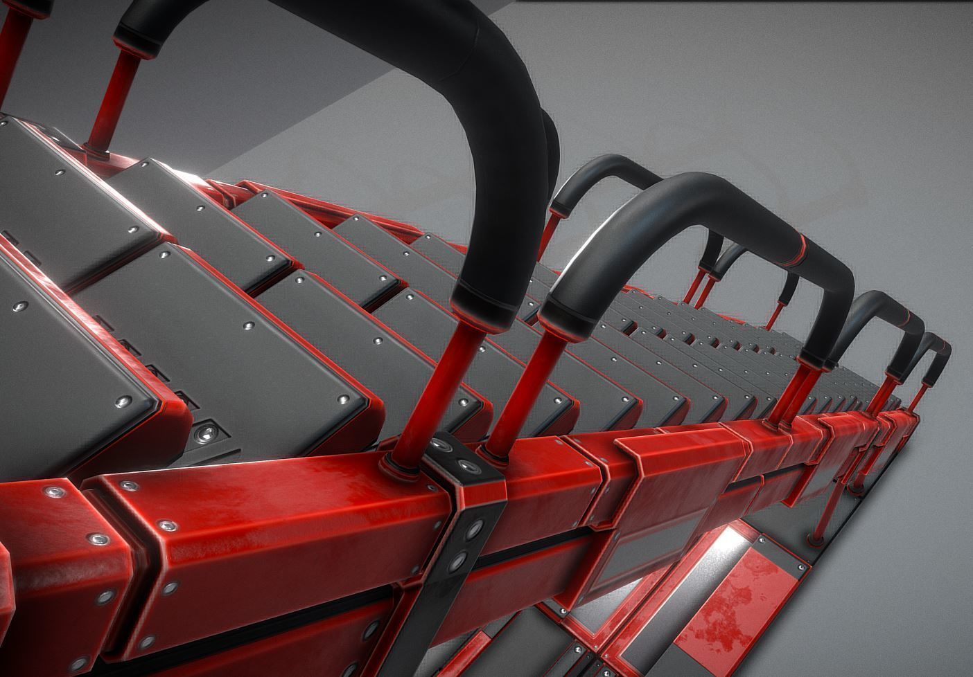 Modular Sci-Fi Stairs - Package - All Available Textures  Low-poly 3D model_77