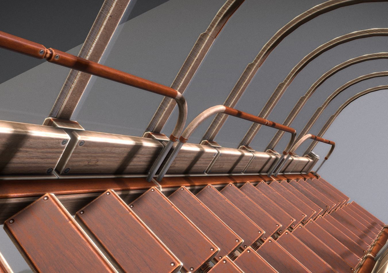 Modular Sci-Fi Stairs - Package - All Available Textures  Low-poly 3D model_53