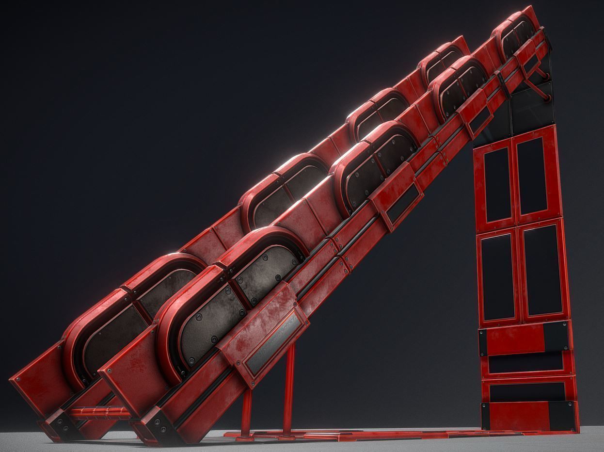 Modular Sci-Fi Stairs - Package - All Available Textures  Low-poly 3D model_90