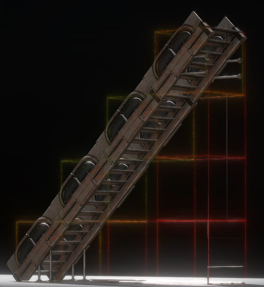 Modular Sci-Fi Stairs - Package - All Available Textures  Low-poly 3D model_220
