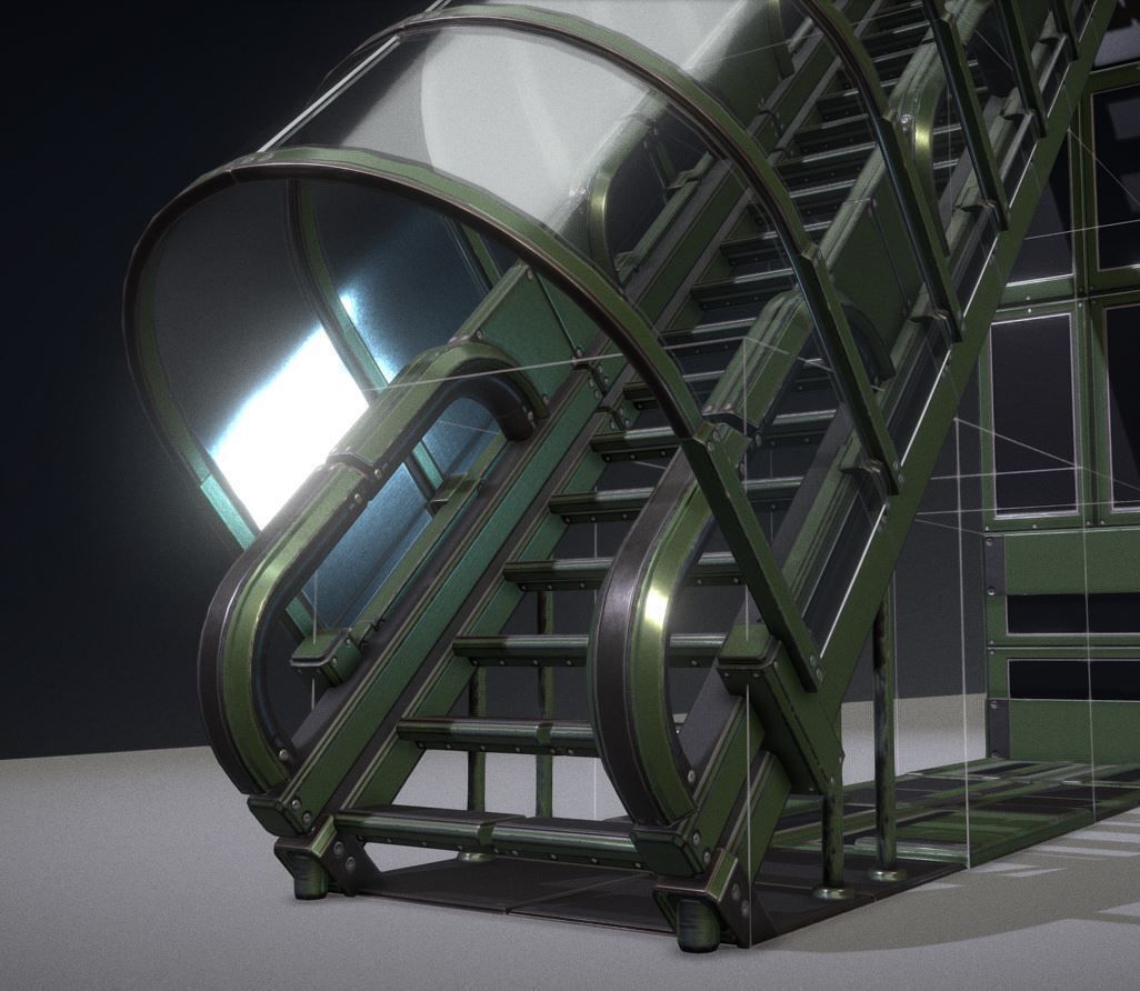 Modular Sci-Fi Stairs - Package - All Available Textures  Low-poly 3D model_195
