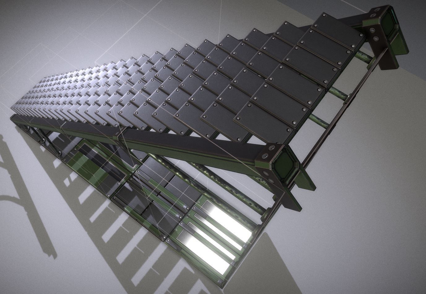 Modular Sci-Fi Stairs - Package - All Available Textures  Low-poly 3D model_147