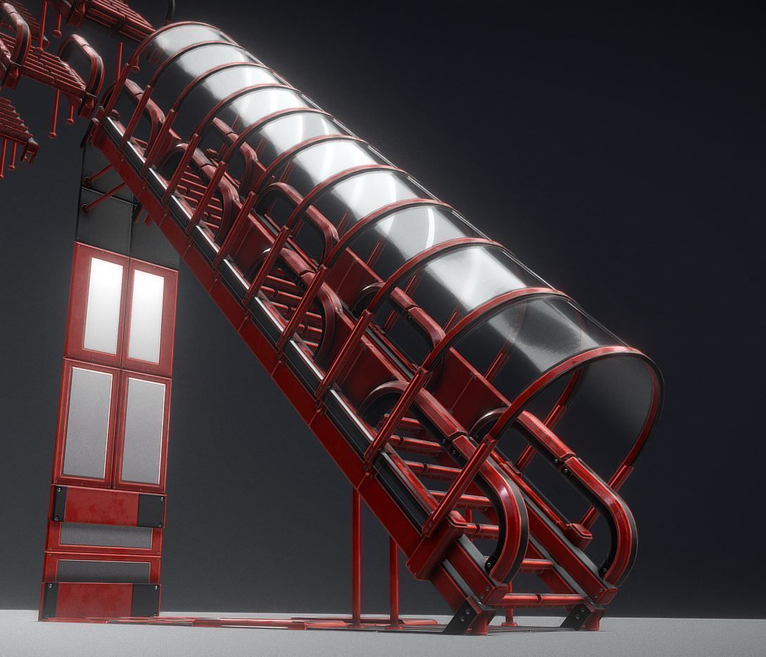 Modular Sci-Fi Stairs - Package - All Available Textures  Low-poly 3D model_76
