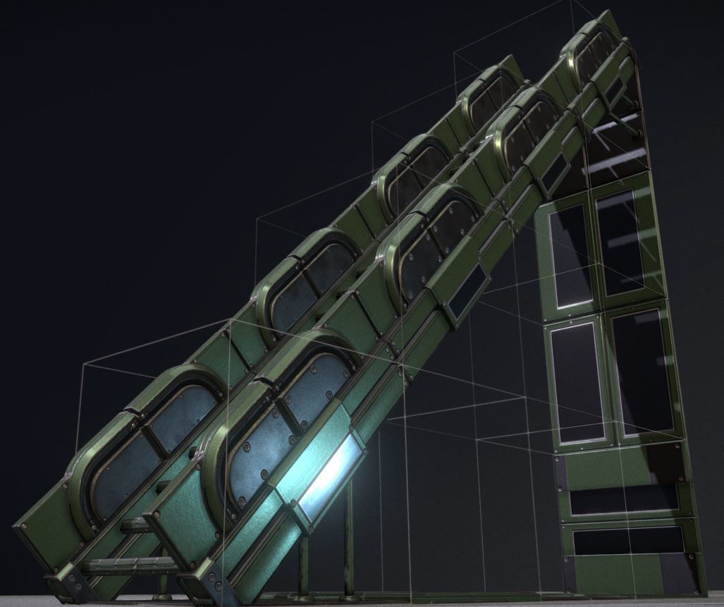 Modular Sci-Fi Stairs - Package - All Available Textures  Low-poly 3D model_197