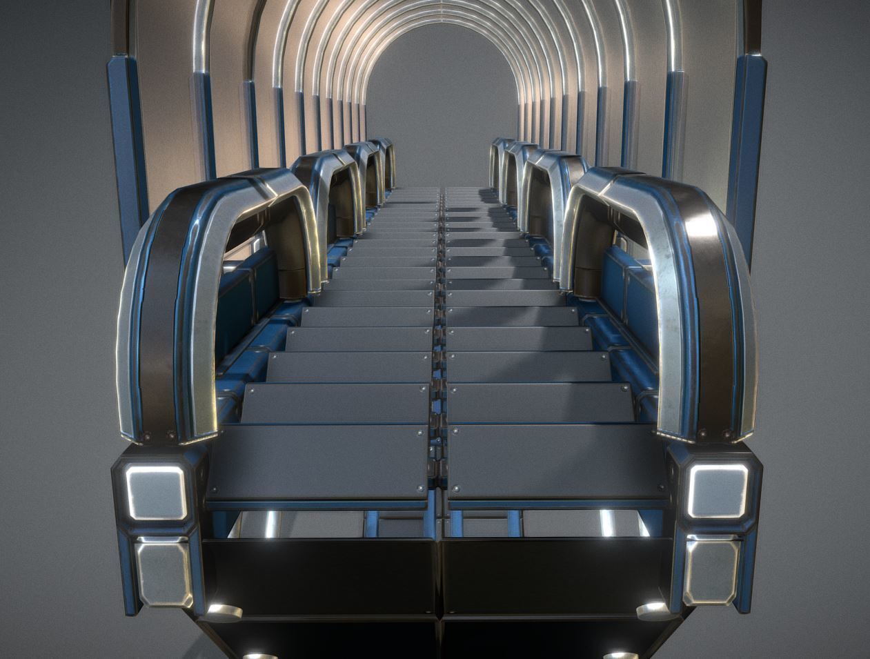 Modular Sci-Fi Stairs - Package - All Available Textures  Low-poly 3D model_152