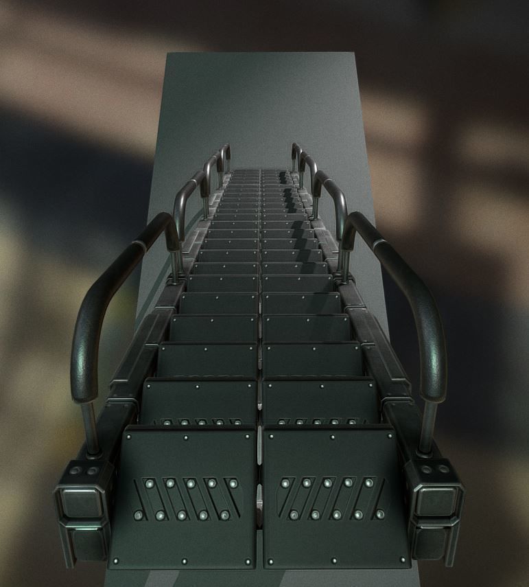 Modular Sci-Fi Stairs - Package - All Available Textures  Low-poly 3D model_188