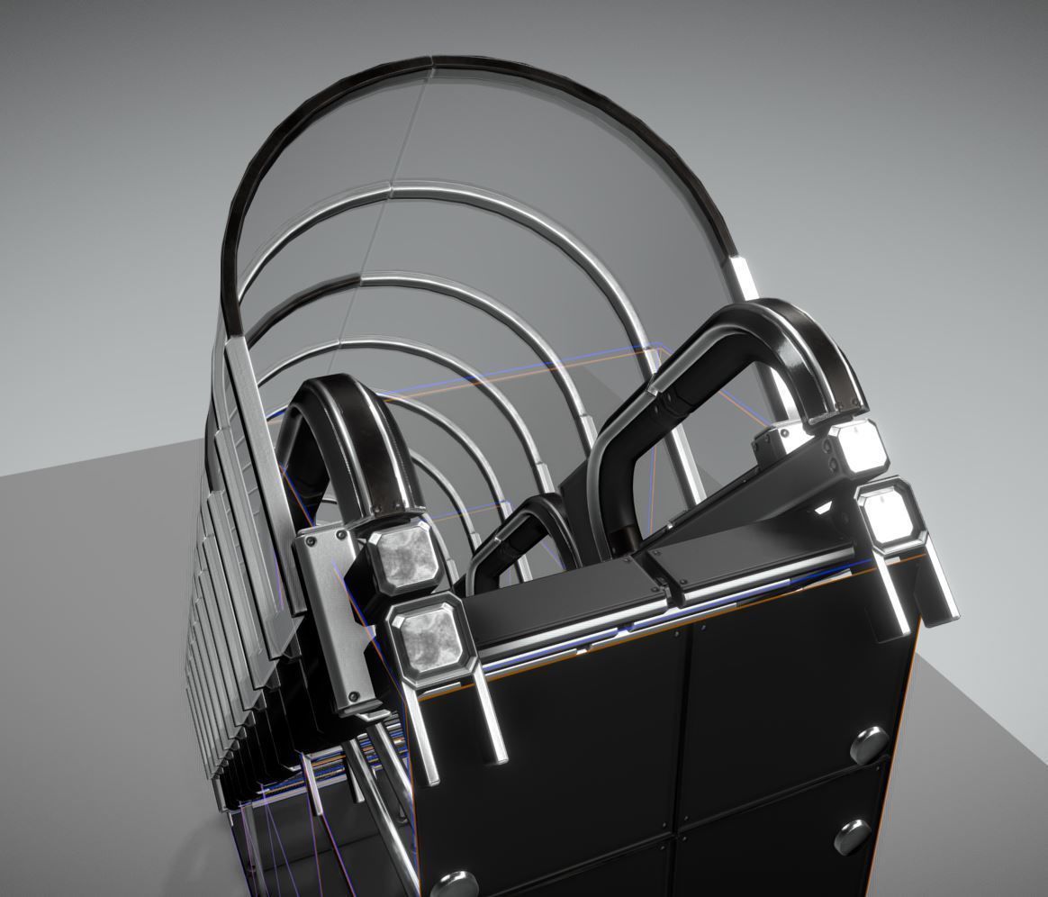 Modular Sci-Fi Stairs - Package - All Available Textures  Low-poly 3D model_56