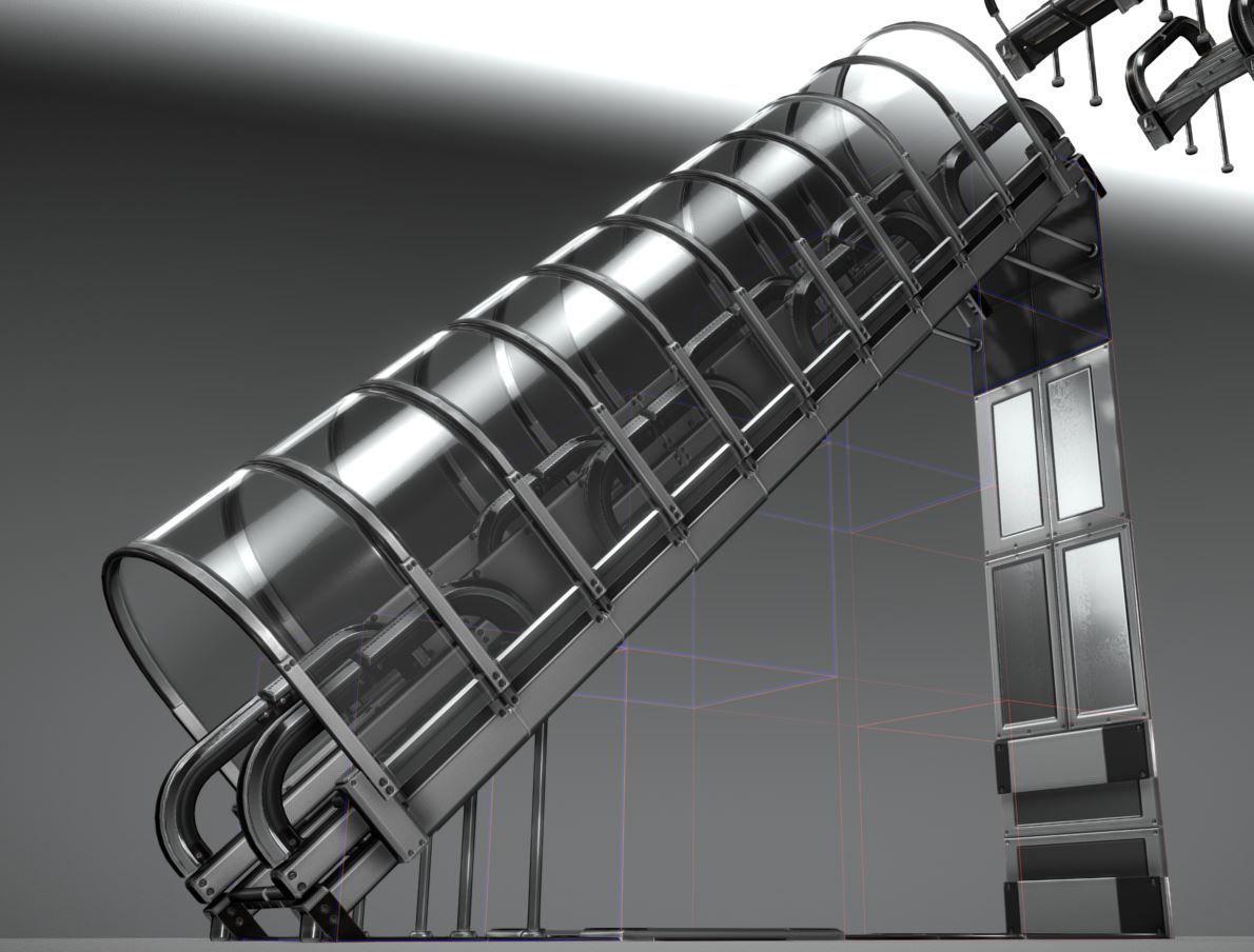 Modular Sci-Fi Stairs - Package - All Available Textures  Low-poly 3D model_55