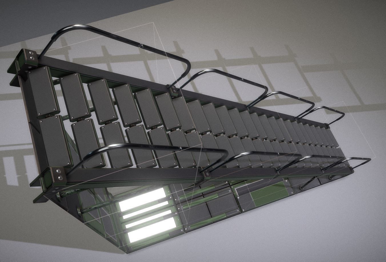 Modular Sci-Fi Stairs - Package - All Available Textures  Low-poly 3D model_191