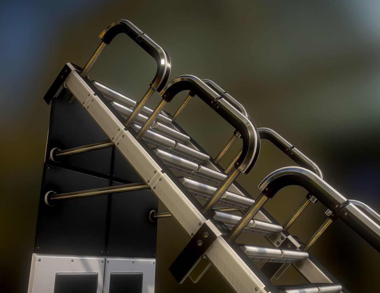 Modular Sci-Fi Stairs - Package - All Available Textures  Low-poly 3D model_38