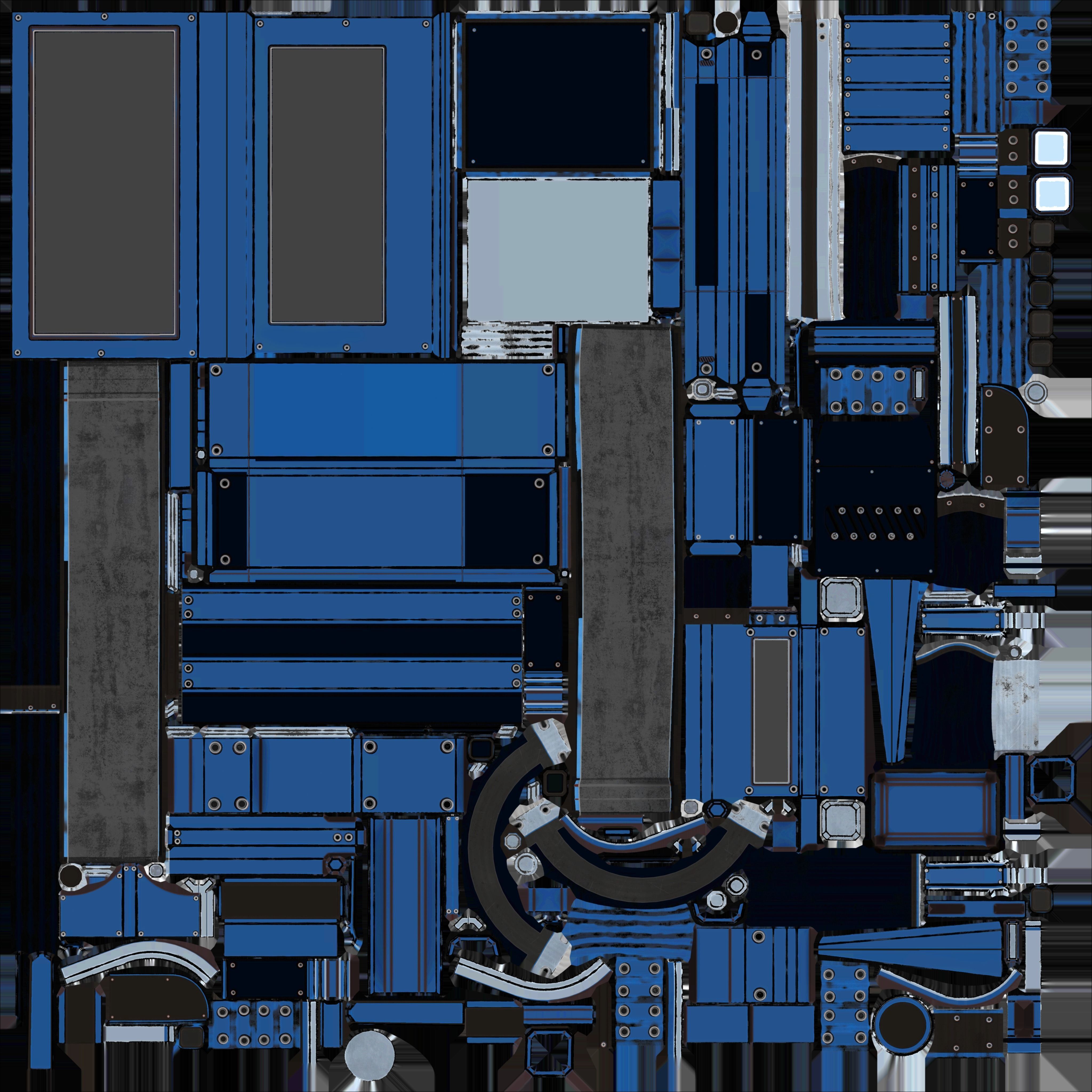 Modular Sci-Fi Stairs - Package - All Available Textures  Low-poly 3D model_293