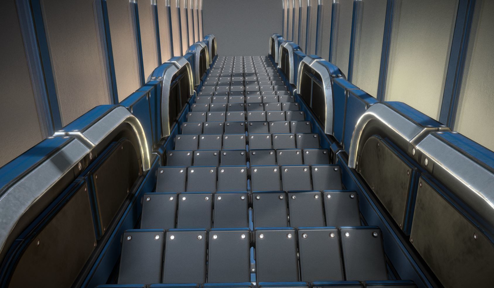 Modular Sci-Fi Stairs - Package - All Available Textures  Low-poly 3D model_155