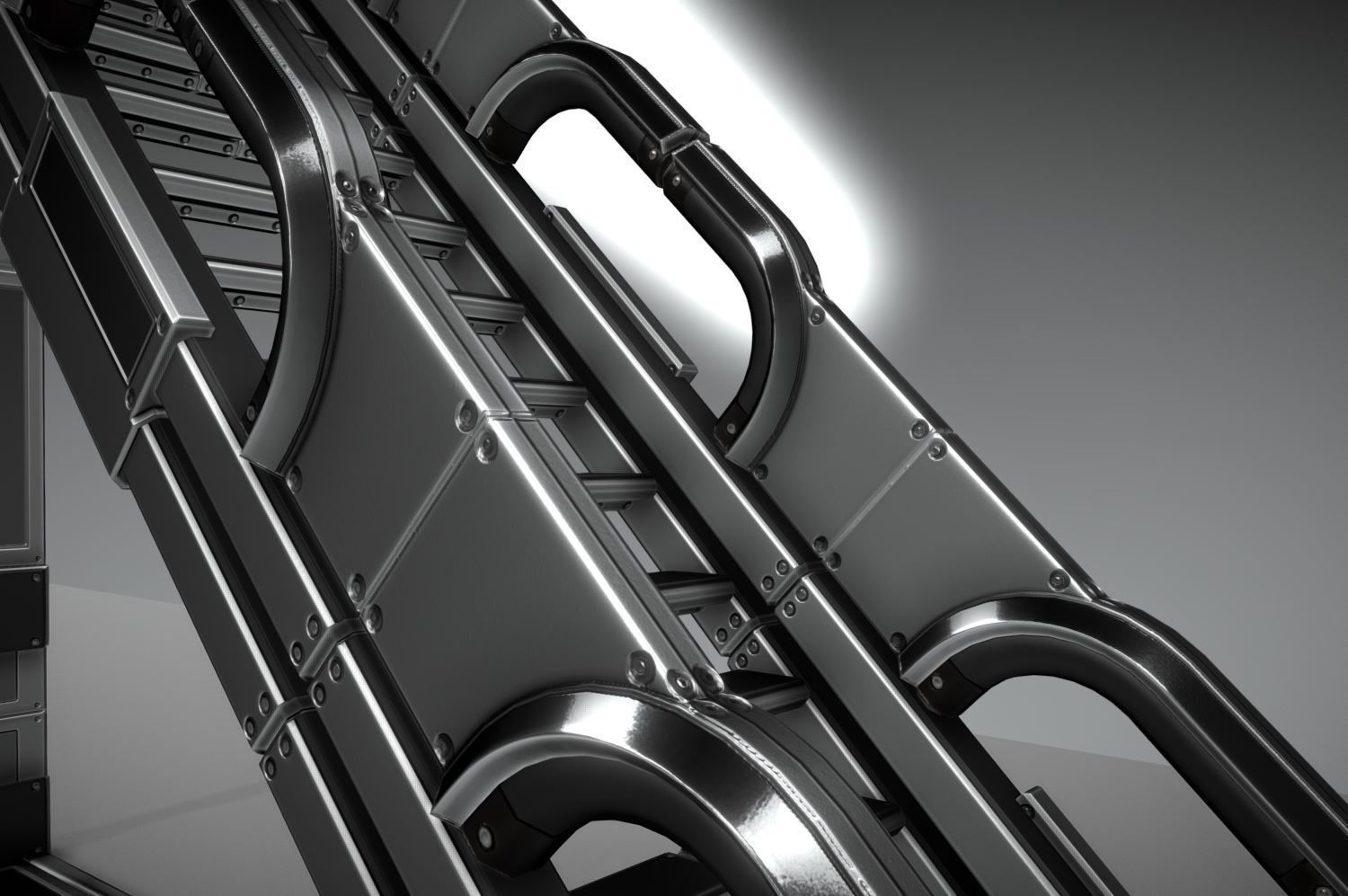 Modular Sci-Fi Stairs - Package - All Available Textures  Low-poly 3D model_60