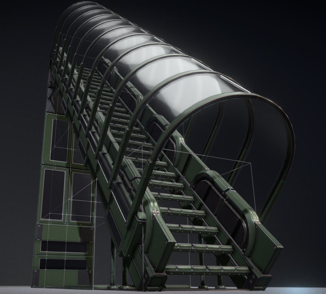 Modular Sci-Fi Stairs - Package - All Available Textures  Low-poly 3D model_120