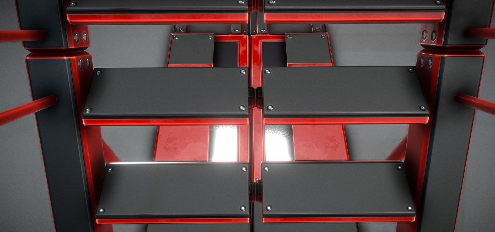 Modular Sci-Fi Stairs - Package - All Available Textures  Low-poly 3D model_91