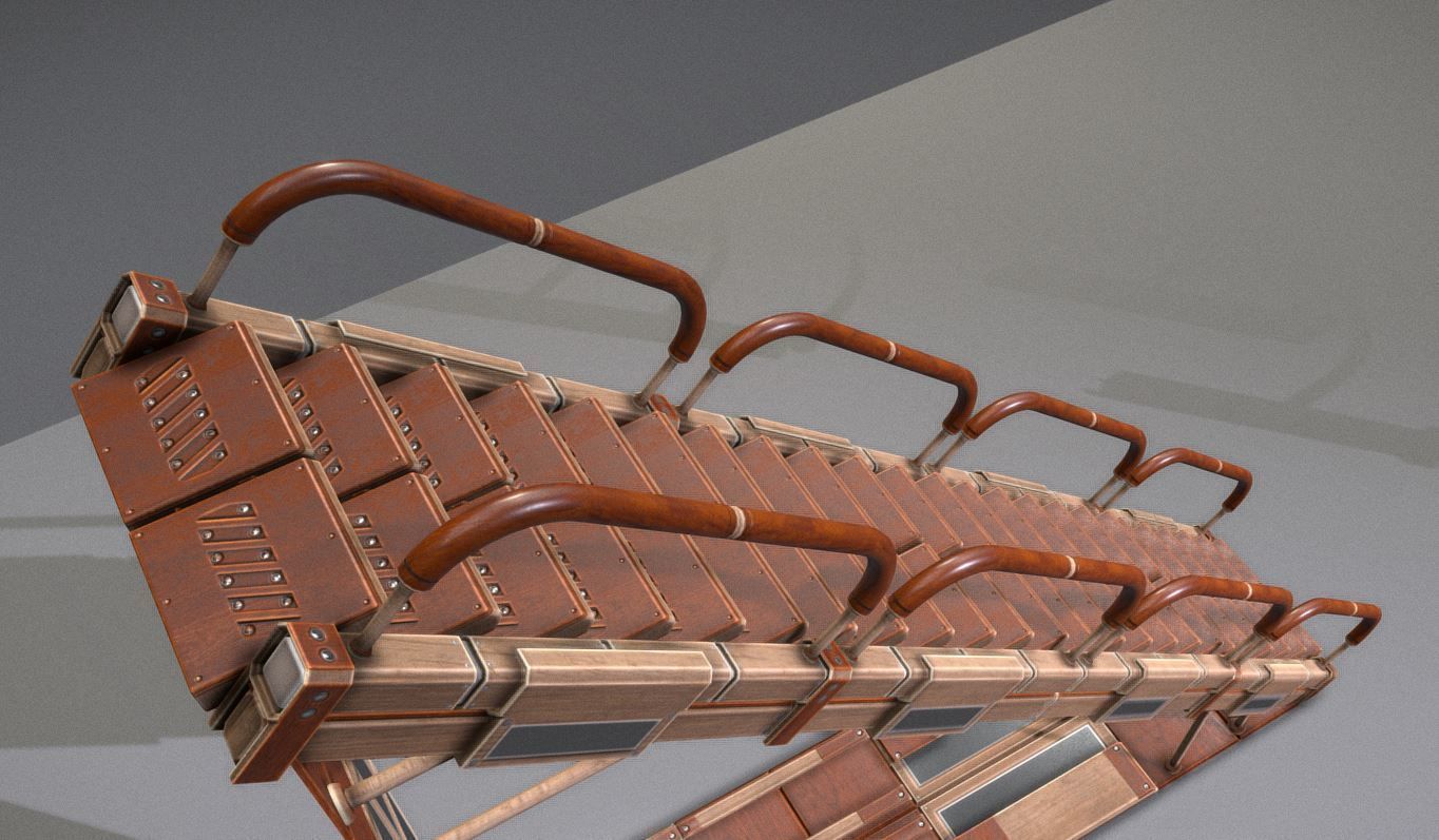 Modular Sci-Fi Stairs - Package - All Available Textures  Low-poly 3D model_54