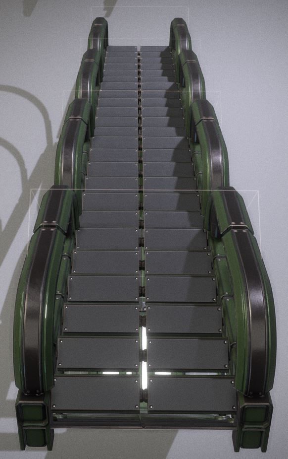 Modular Sci-Fi Stairs - Package - All Available Textures  Low-poly 3D model_214