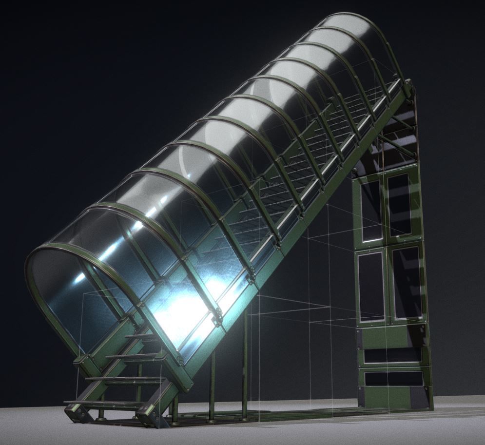 Modular Sci-Fi Stairs - Package - All Available Textures  Low-poly 3D model_239